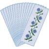 BENECREAT 15 Segnalibro Bianco A Punto Croce, Segnalibri In Cotone Da Ricamo Da 19x7cm con Cuciture Blu per Ricamo, Diy Artigianato, Progetti di Cucito