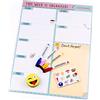aeioubaby.com Organizer Settimanale Magnetico, 4 Pennarelli Colorati, 12 Calamite, 1 Gomma | Calendario Frigo 43x32cm Lavagna Cucina | Organizer Memo Lista della Spesa Menù | Scatola idee regalo (Bianco, Inglese)