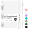 RETTACY Taccuino formato A5, a pois, formato A5, leggero, 80 fogli/160 pagine per scrivere, 100 g/mq, in PVC, per donne, uomini, lavoro, ufficio, 14,8 x 21 cm, trasparente