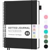 RETTACY Quaderno B5 a puntini, Bullet Dot Journal, blocco per appunti leggero, 70 fogli / 140 pagine per scrivere, 100 g/mq, quaderno ad anelli in PVC, per donne uomini lavoro ufficio, 19,3 x 25,4 cm