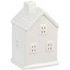 Relaxdays Casetta Portacandele in Ceramica, Casa Luminosa Porta-Tealight, per 1 Candelina, HLP: 12 x 7,5 x 6 cm, Bianco