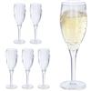 Relaxdays Flute Plastica, Set 6 Calici, Vino Frizzante Spumante, Bicchieri Riutilizzabili, Senza BPA, 50 ml, Trasparente, 15 x 5 x 5 cm