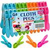 G4GADGET Confezione da 24 mollette per bucato con presa forte, in plastica resistente, con molla in acciaio inox, antiscivolo, per asciugare i vestiti, casa e giardino