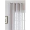 Gardinenbox Seoul, tenda con occhielli in fibra grossa, 245 x 140 cm (altezza x larghezza), colore grigio, con occhielli, struttura effetto lino, tinta unita, semitrasparente
