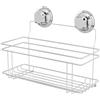 Compactor Mensola Bagno, Fissaggio a Ventosa, Fino a 12 kg, Acciaio Cromato Antiruggine, 30 x 15 x H.20.5 cm, RAN7819