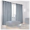 Relaxdays Tende Oscuranti con Anelli, Set da 2, Tinta Unita, lavabile HLP: 245 x 135 x 0,5 cm, Tendaggi, Grigio