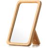 Jasefa Specchio da tavolo in bambù naturale, pieghevole con palmare/supporto, portatile piccolo specchio cosmetico per viaggi, cosmetici, ufficio, 16,5 cm di larghezza x 23,1 cm di lunghezza
