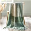 Catherine Lansfield Coperta in finto mohair a quadri, 130 x 170 cm, verde