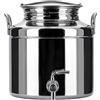 Megashopitalia Fusto Saldato con Rubinetto e Base per Olio in Acciaio inox 18/10 (5 LT)