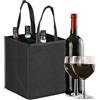 Relaxdays Borsa Porta Bottiglie di Vino e Birra, 9 Scomparti, Portabottiglie e Shopping Bag, 45x24x24 cm, Nero