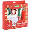 KESPER 69128 - Set da forno per bambini, 5 pezzi, rotolo, frusta, 2 formine per biscotti e biscotti | Set da forno natalizio per bambini, robusto e adatto ai bambini