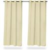Relaxdays Set 2 Tende Oscuranti per Interni, Termiche, a Drappeggio, Occhielli, Salotto e Camera, 245x135 cm, Beige