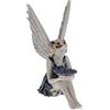 Relaxdays Statua da Giardino Fatina, Pietra Artificiale, Fata da Esterno, Resistente a Intemperie e Gelo, Blu Beige, Poliresina, 13,5 x 14,5 x 6,5 cm