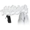 Relaxdays Attaccapanni da Parete, 6 Ganci Uccellini, 13x36,5x4,5 cm, Appendiabiti in Ghisa, Guardaroba Ingresso, Bianco