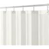 Biscaynebay Tenda da doccia in tessuto extra lungo, larghezza 183 cm x lunghezza 213 cm, resistente all'acqua, color avorio, con occhielli resistenti alla ruggine, lavabile in lavatrice