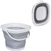 Relaxdays Eimer faltbar 10 Liter Secchio Pieghevole, 10 L, con Beccuccio e Occhiello per Appenderlo, Secchiello Camping e Pesca, Grigio Bianco