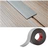 Zayejod Striscia di transizione per pavimenti in PVC (5 cm di larghezza x 2 mm di spessore), strisce autoadesive, per porta, divisorio, bordo piatto per giunzione dei bordi (4 m, grigio chiaro con venature)