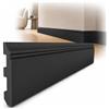 Eurodeco 1 battiscopa da 2 metri, colore nero, materiale duro, decorazione da parete, pavimento, soffitto (DP5 di colore nero)