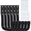 PULIANGLIU 6 Pcs Ganci da Muro per Garage, Gancio a J | Ganci da Parete Nero, Gancio Bici Muro per Biciclette, Supporto per Appendere Organizzazione Oggetti Ingombranti Utensili