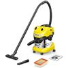 KÄRCHER aspiratore solidi liquidi WD 4-18 S Dual V-20/22, contenitore in acciaio inox:20 l, tubo: 2,2 m, funzione soffiante, bocchetta pavimenti e fessure, filtro in vello, batterie non incluse 2x18V