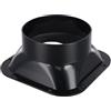 Minhe Connettore per condotto con flangia quadrata in plastica ABS, adattatore di sfiato leggero per aspiratore d'aria, facile da installare, per bagno, cucina, cappa in linea (120#)