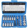 Zevmi Set di chiavi a bussola e punte esagonali: 34 pezzi Torx interno esterno chiavi a bussola, incl. presa E4-E20, set Torx T10-T60