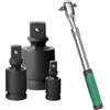 yoivkgo Snodate per Bussole da 1/4 a 1/2 e Chiave a Cricchetto Telescopica, Robusta e Facile da Usare, Snodate per Bussole, Multifunzionale, Adattatore per Chiave a Percussione, per Chiavi a Bussola (1, nero)