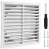 Gyism Griglia di ventilazione quadrata 150 mm con accessori, griglia di ventilazione con protezione dagli insetti, griglia di chiusura ABS, copertura di ventilazione piatta per aria condizionata, garage