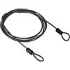 PATIKIL Sicurezza Acciaio Cavo 2.5mm x 1.5m/4.92ft Cavo Antifurto Rivestito Bagaglio Blocco Filo Corda con Doppio Cerchio Sicurezza per Esterni, Bici, Porte, Lampade, Nero