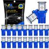 YM E-Bright LED T10 194 168 W5W 2825 Lampadina LED per luci interne auto Cupola Mappa Tronco Luce Lampadina cruscotto Luce targa 5050 5SMD DC 12V Blu ghiaccio (20pcs)
