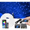 VASTFIRE Set di 600 luci a stella RGBW in fibra ottica da 0,04 pollici e 1,5 metri per auto con 2 teste luminose, mini motore da 16 W, facile da nascondere, cablaggio flessibile, app/telecomando per