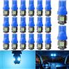 YM E-Bright LED T10 194 168 W5W 2825 Lampadina LED per luci interne auto Cupola Mappa Tronco Luce Lampadina cruscotto Luce targa 5050 5SMD DC 12V Blu ghiaccio (20pcs)