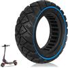 TREFAN 9 x 3,0 - 5,5 pneumatici completi per Kukirin G2 pro scooter elettrico, 9 x 3,0 - 5,5 fuoristrada, ruote di ricambio anteriore/posteriore, 9 pollici, antiforatura, con linee decorative blu (1