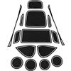TUCKBOLD Tappetino Antiscivolo per Auto per Toyota Yaris Cross SUV 2021-2024, Tappetino Antiscivolo in PVC per scanalatura Porta, bracciolo portaoggetti, Bianco, 15 Pezzi