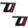 GZZHENGYE Adesivo decorativo con lettera Ti per parafango laterale auto, adatto per Alfa Romeo Giulia Stelvio tonale Giulietta 4c Mito (nero rosso)