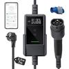 dé Cavo Ricarica Auto Elettrica Tipo 2 Schuko APP 3,7kW [7m | 6/8/10/13/16A] Colonnina Ricarica auto Elettrica con Supporto, con LCD Controllo Digitale Compatibile con Model Y/3, e208 e Altri EV/PHEV