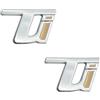 GZZHENGYE Adesivo decorativo con lettera Ti per parafango laterale auto, adatto per Alfa Romeo Giulia Stelvio tonale Giulietta 4c Mito (giallo argentato)