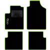 QUEMAR Tappetini Auto per 500 dal 2007, Bordo V.Acido, 1 Ricamo | anche Hybrid / Kit Tappeti Moquette e Gomma su Misura / Set 2 Anteriori + 2 Posteriori / Ricami e Colori Personalizzati
