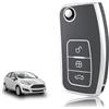 TOOMUME Cover Chiave Auto per Ford Fiesta Focus B-Max Ecosport Ka Mondeo | Silicone Morbido, Antiurto, Anticaduta, Antigraffio, Custodia Protettiva Chiave per S-Max C-Max Galaxy Kuga Transit Tourneo