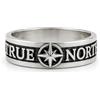 ViMon Anello Uomo Argento 925 Rosa dei Venti - True North - Anello Artigianale Brunito Made in Italy