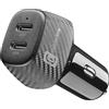 Cellularline - Car Power Hyper - Caricabatterie da auto 2 porte- Total Output 65W Power Delivery - iPhone, Samsung, Xiaomi, Oppo and other Smartphones and Tablets - Nero