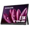 ARZOPA Monitor Portatile 16" 2.5K | Display IPS 123% sRGB 350 Nit 10bit | Scherm