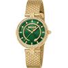 Just Cavalli Glam Chic Obsessive Snake - Orologio da polso da donna al quarzo Moda bracciale e cassa in Acciaio INOX di colore Oro display analogico verde - JC1L240M0035