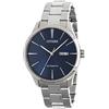Citizen Orologio automatico classico blu Sunray quadrante in acciaio NH8350-83L, Blu, A carica automatica