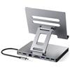 RREAKA USB C Hub Stand, 9-in-1 Adapter for iPad Pro M4 M2 13 12.9 11 Inch Docking Station Foldable with 4K 60Hz HDMI, RJ45 Gigabit Ethernet, SD/TF Card Reader, 3 USB 3.0, 3.5 mm Audio, iPad Air