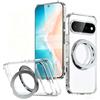 ANFAIRLACE Cover Compatibile con Google Pixel 11 Pro XL, Trasparente Argento | Custodia Metallo Magnetica Anello 360 Supporto PC Silicone Case