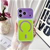 Generico Custodia Portatile Magnetica A Contrasto Di Colore (Green,17 Pro) | per IPhone 17/16/15 / 14 Pro Max, Custodia Color Block Jelly, Compatibile Con Magnete