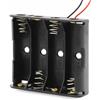 TECHZOCO Portabottiglie LR3 AAA, supporto batteria LR3, scatola per batteria LR3, cavo da 200 mm, tensione totale: 6 V (1,5 V per batteria), lunghezza 5,2 cm, adatto per 4 batterie LR3 AAA (FR3, HR3