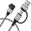 Amzpas 2-in-1 USB C Cavo per Garmin, Caricatore per Garmin Fenix 8 E 7 7X 7S Sapphire Solar 6X 6S,Forerunner 970 965 955 945 570 265 255 55,Vivoactive 6 5 4 3 Music (0.3m-Grigio)