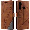 SONWO Cover per Realme 5 PRO/Realme Q, Flip Caso in PU Pelle Case Cover Portafoglio Custodia per Realme 5 PRO/Realme Q, [Kickstand] [Slot per Schede], Marrone